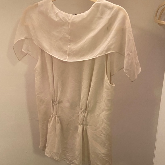 CAbi Cream Ruffle Front Silk Top - Picture 2 of 2